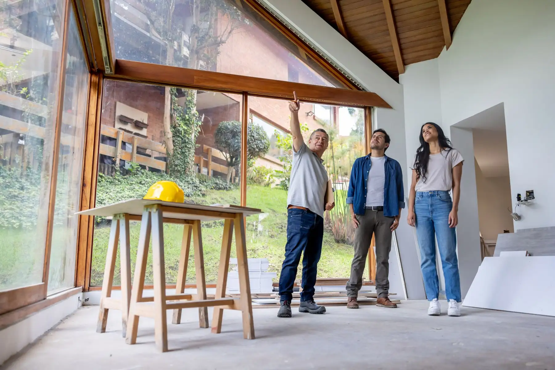 people inside house remodel
